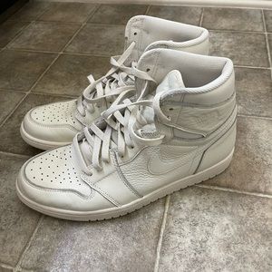 All white Jordan 1’s